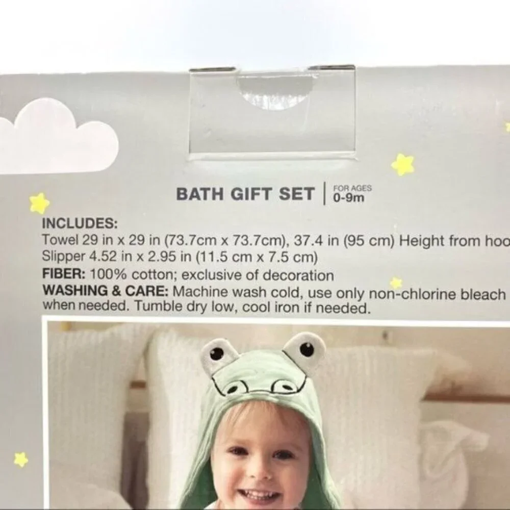 Alligator Crocodile Hooded Bath Towel Gift Set New